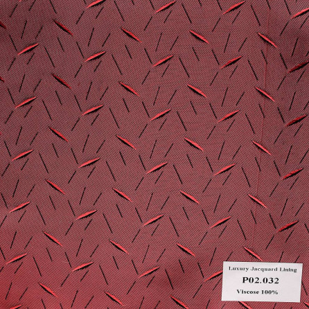 P02.032 Luxury Jacquard Lining - Đỏ Hoa Văn